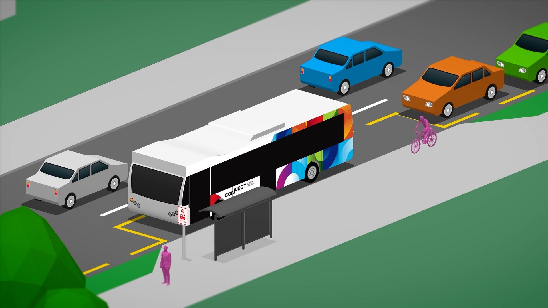 image-Palmerston North City – In Lane Bus Stop Animation Explainer video
